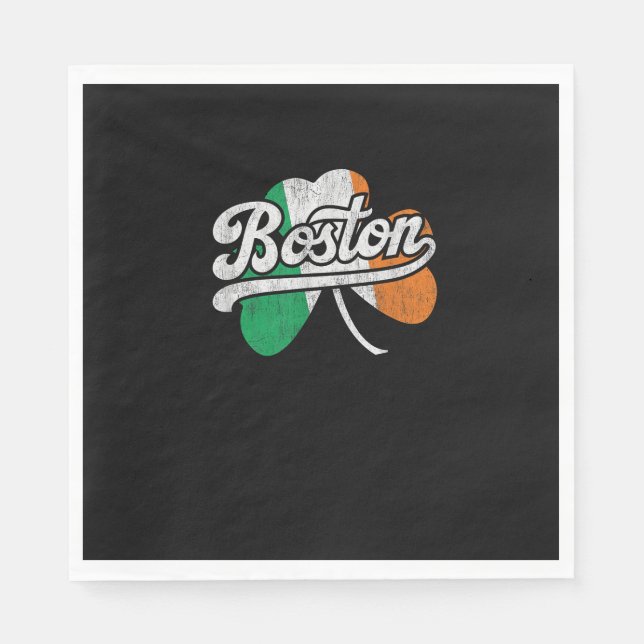 Serviette En Papier T-Shirt T-Shirt Boston Irlandais (Devant)
