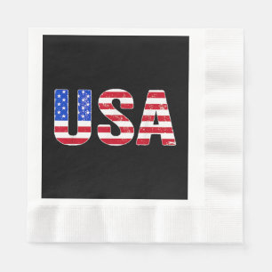 Serviette En Papier T Shirt USA Drapeau Américain Patriotique Hommes F