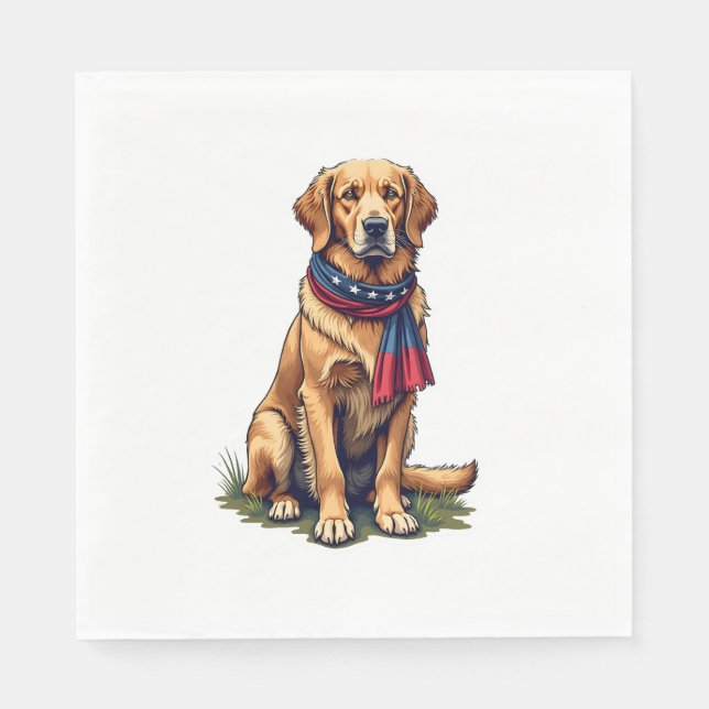 Serviette En Papier T-shirt vintage 4 pour chasse patriotique Retrieve (Devant)