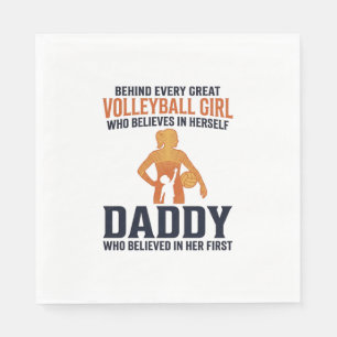 Serviette En Papier T-shirt vintage avec gravure Papa Fille de Volleyb