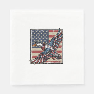 Serviette En Papier T-shirt vintage gravure canard volant patriotique