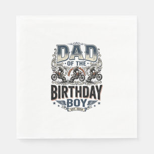 Serviette En Papier T-shirt vintage Motocross Papa du garçon d'anniver