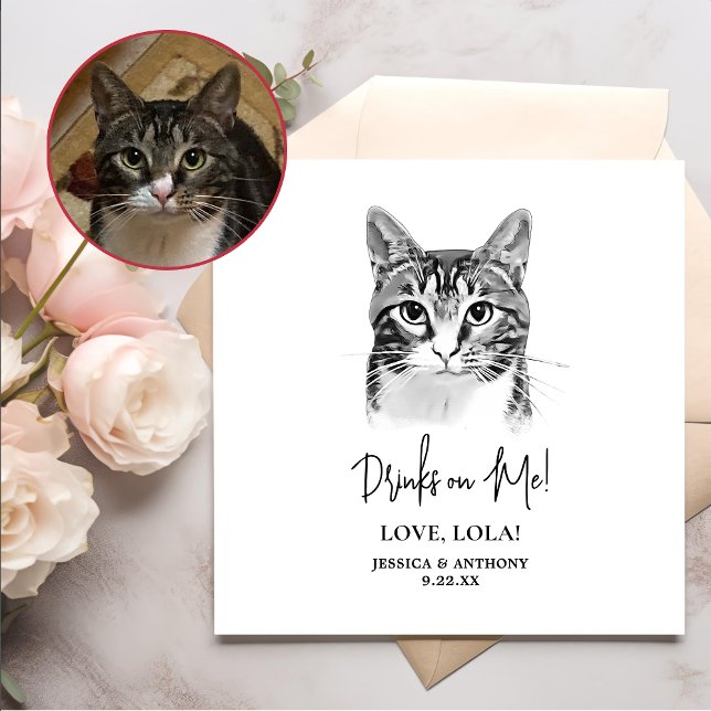 Serviette En Papier Tabby Cat Boissons personnalisées sur moi (Créateur téléchargé)