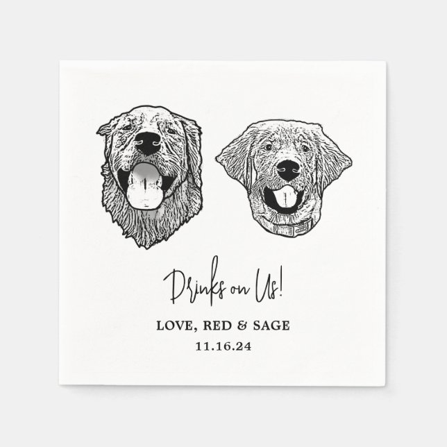 Serviette En Papier Tabby Chat Boissons personnalisées sur les serviet (Devant)