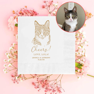 Serviette En Papier Tabby Chat Cheveux personnalisés serviettes