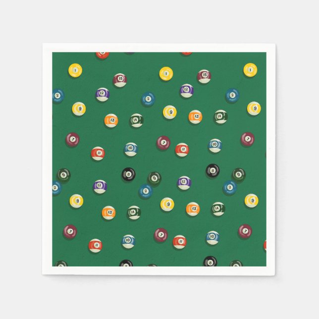 Serviette En Papier Table de billard pour soirée de jeu d'anniversaire (Devant)