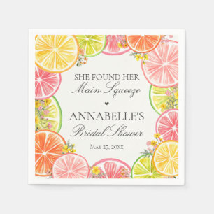 Serviette En Papier Table de fête de mariage Citrus Floral Main Squeez