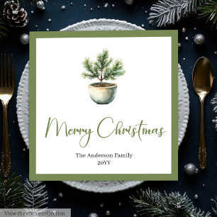 Serviette En Papier Table de Noël minimaliste boho élégant 