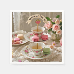 Serviette En Papier Table fleurie, tasses d'eau, plateaux en gradins m