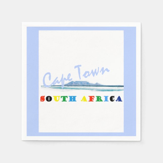 Serviette En Papier Table Mountain Cape Town Paper Napkin (Devant)