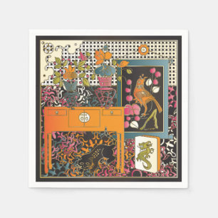 Serviette En Papier Table orange Mah Jongg