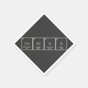 Serviette En Papier Table périodique GeNiUS cocktail napkin