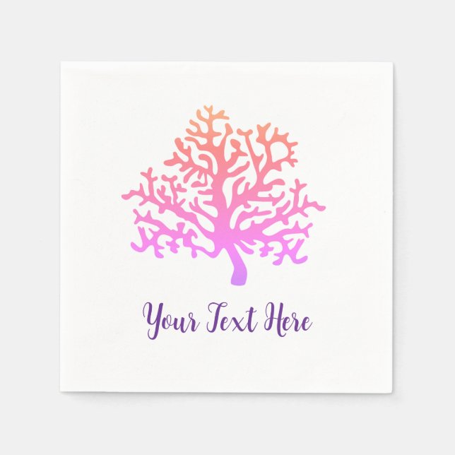 Serviette En Papier Tableau Coral Reef Personnalisé (Devant)