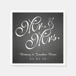 Serviette En Papier Tableau de bord M. Mme Rustic Papier Mariage Napki