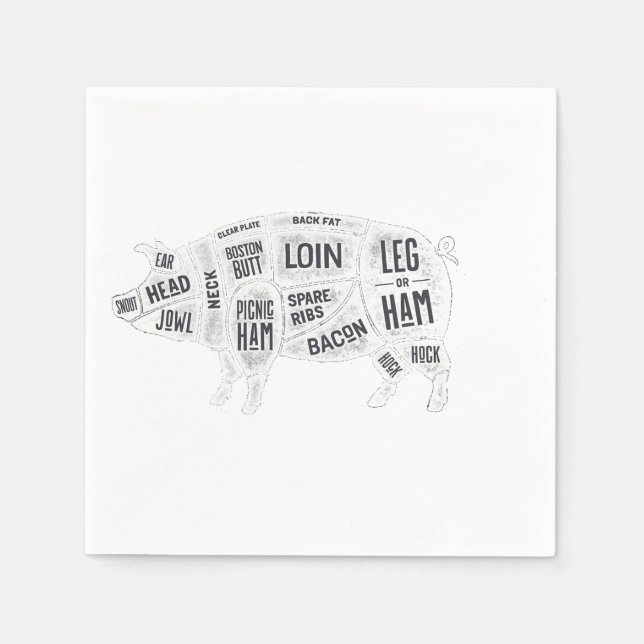 Serviette En Papier Tableau des bouches de porc (Devant)