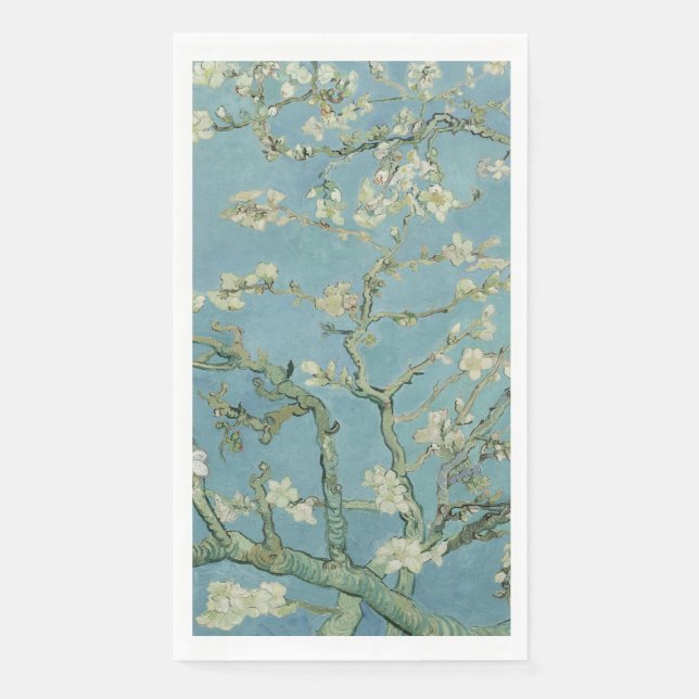 Serviette En Papier Tableau des fleurs d'amandes de Van Gogh (Devant)