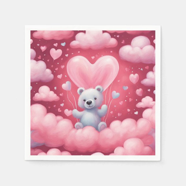 SERVIETTE EN PAPIER TABLEAU D'OURS CUITE NAPKIN (Devant)