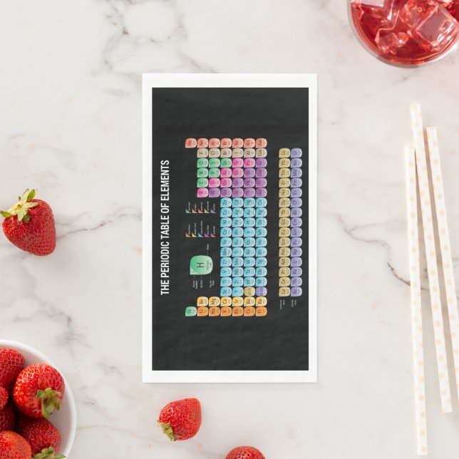 Serviette En Papier Tableau périodique des éléments lancer l'oreiller (En situation)