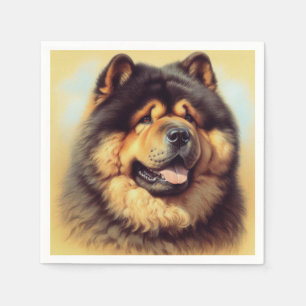 Serviette En Papier Tableau vintage Chow-Chow