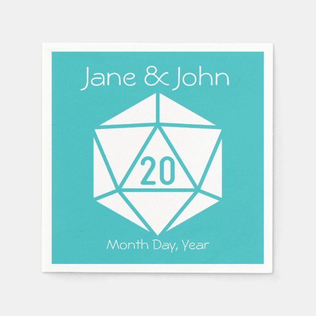 Serviette En Papier Tabletop Chic en serviettes turquoise (Devant)