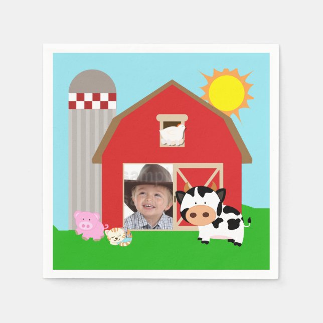 Serviette En Papier Tablier photo personnalisé Papier d'anniversaire (Devant)