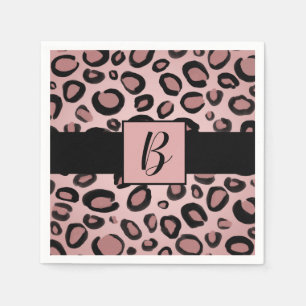 Serviette En Papier Taches imprimées léopard guépard peintes en rose e