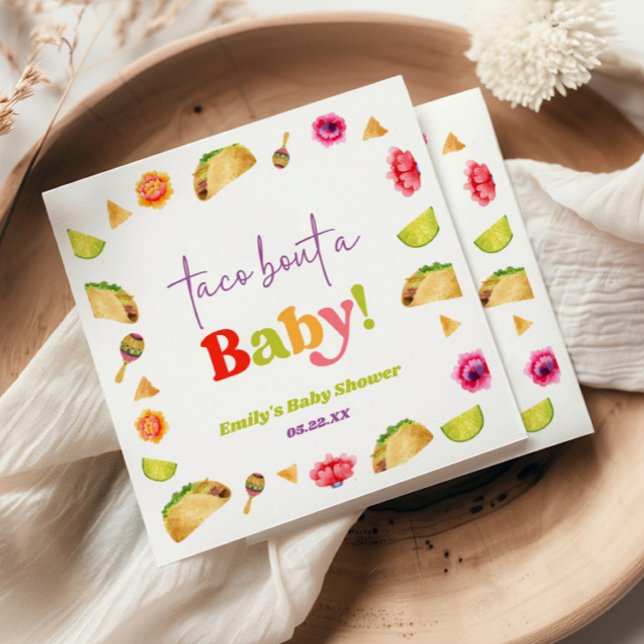 Serviette En Papier Taco à propos d'un bébé ! Fête de bébé (Créateur téléchargé)