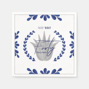 Serviette En Papier Taco' Bout 40 Serviettes Tequila bleu/argent