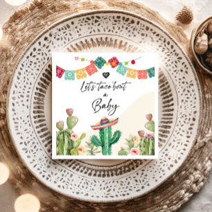 Serviette En Papier Taco Bout a Baby Fiesta Aquarelle Cactus Douche