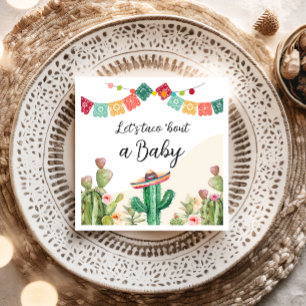Serviette En Papier Taco Bout a Baby Fiesta Cactus Aquarelle Douche