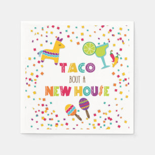 Serviette En Papier Taco Bout a New House Napkin - Blanc