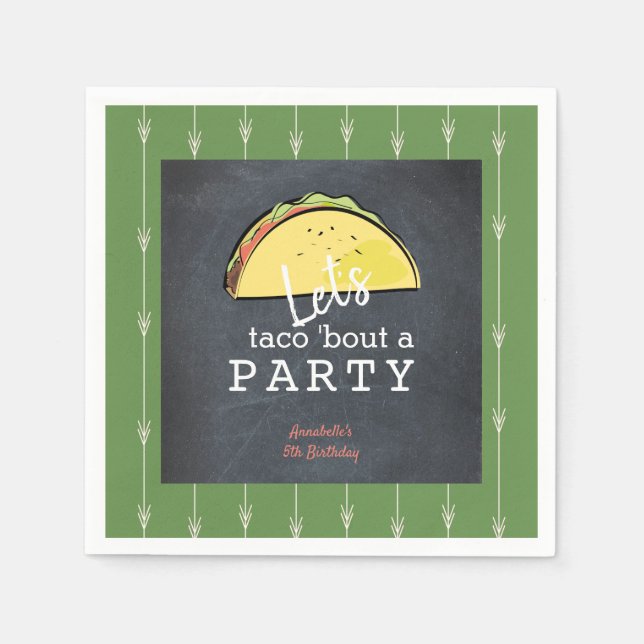 Serviette En Papier Taco Bout A Party Chalkboard Birthday Paper (Devant)
