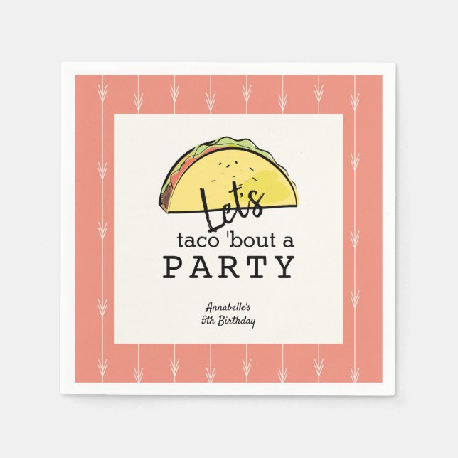 Serviette En Papier Taco Bout A Party Fiesta Anniversaire Paper (Devant)