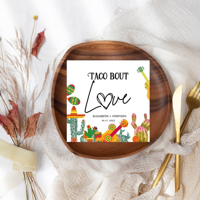 Serviette En Papier Taco Bout Love Colorée Fiançailles (Créateur téléchargé)