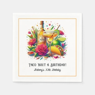 Serviette En Papier « Taco ’Bout un Anniversaire » Fête de Tequila et