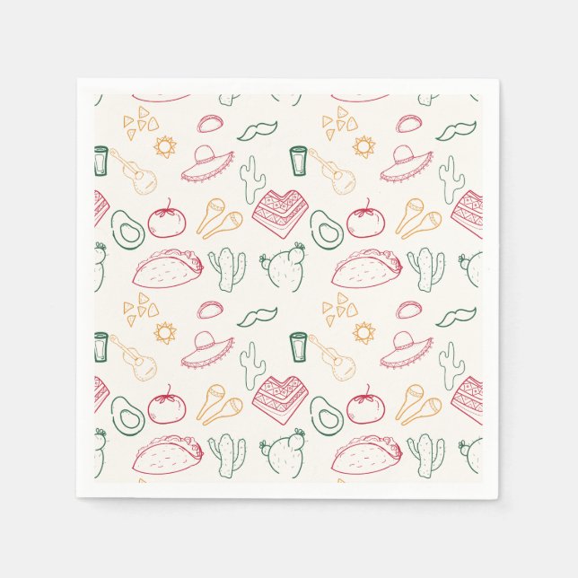 Serviette En Papier Taco Bout un futur Fiesta Doodle Graduation (Devant)