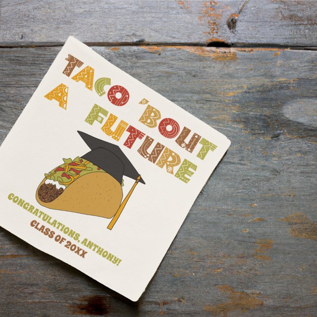 Serviette En Papier Taco Bout une Fête de Graduation Amusante (Créateur téléchargé)