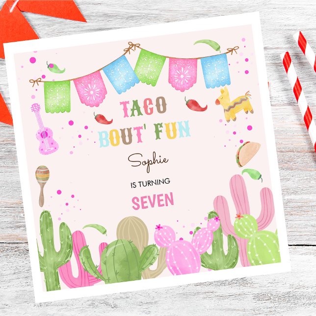 Serviette En Papier Taco sur le plaisir fiesta mexicaine fille anniver (Créateur téléchargé)