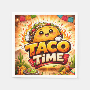 Serviette En Papier Taco Time - Fiesta Fiasco - Foodie Fiends