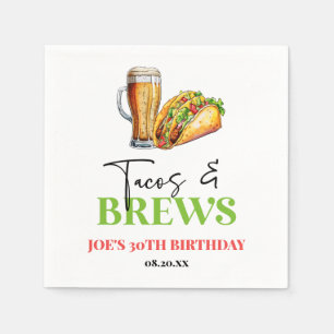 Serviette En Papier Tacos et brasse Bière Verre fête d'anniversaire