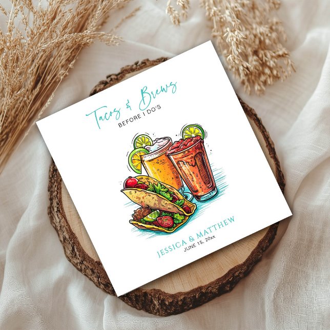 Serviette En Papier Tacos et brasses amusants avant le dîner de répéti (Créateur téléchargé)