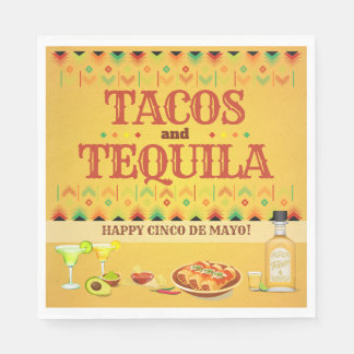Serviette En Papier Tacos et Tequila Cinco de Mayo Fiesta mexicaine