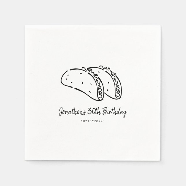 Serviette En Papier Tacos fête d'anniversaire Napkin (Devant)
