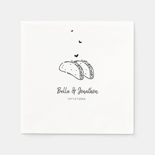 Serviette En Papier Tacos Mariage Napkin (Devant)