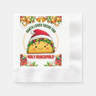 Serviette En Papier Tacos Mexicaine Casquette de Noël Noël