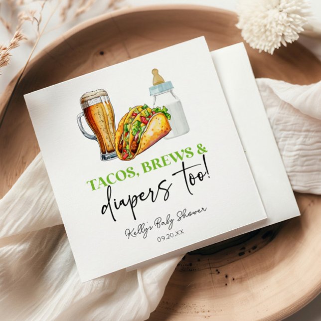 Serviette En Papier Tacos se reproduit et diapers aussi ! Baby shower (Créateur téléchargé)