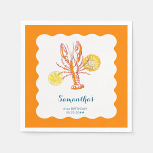 Serviette En Papier Tails de homard grillé BBQ Fruits de mer été Anniv