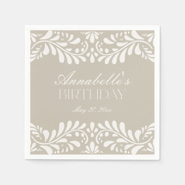 Serviette En Papier Talavera beige Carrelage Espagne Fiesta Anniversai (Devant)