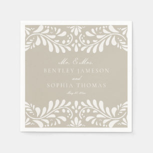 Serviette En Papier Talavera beige Carrelage espagnol style Fiesta Mar