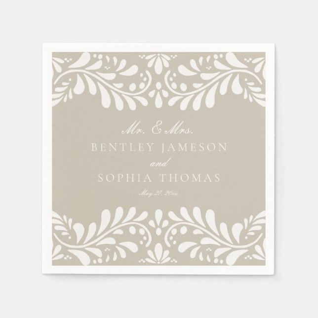 Serviette En Papier Talavera beige Carrelage espagnol style Fiesta Mar (Devant)